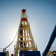 A fracking rig used for exploration in the Marcellus Shale fields outside the town of Waynesburg, Pennsylvania.